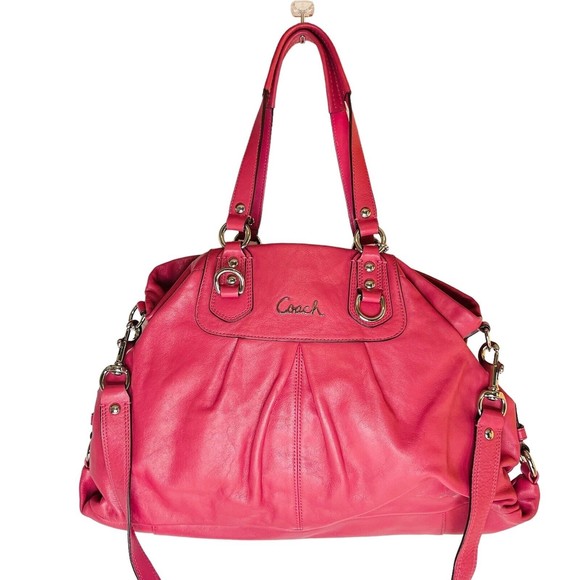Coach Ashley Pink Mauve Hobo Purse Handbag Crossbody Strap Convertible F15513